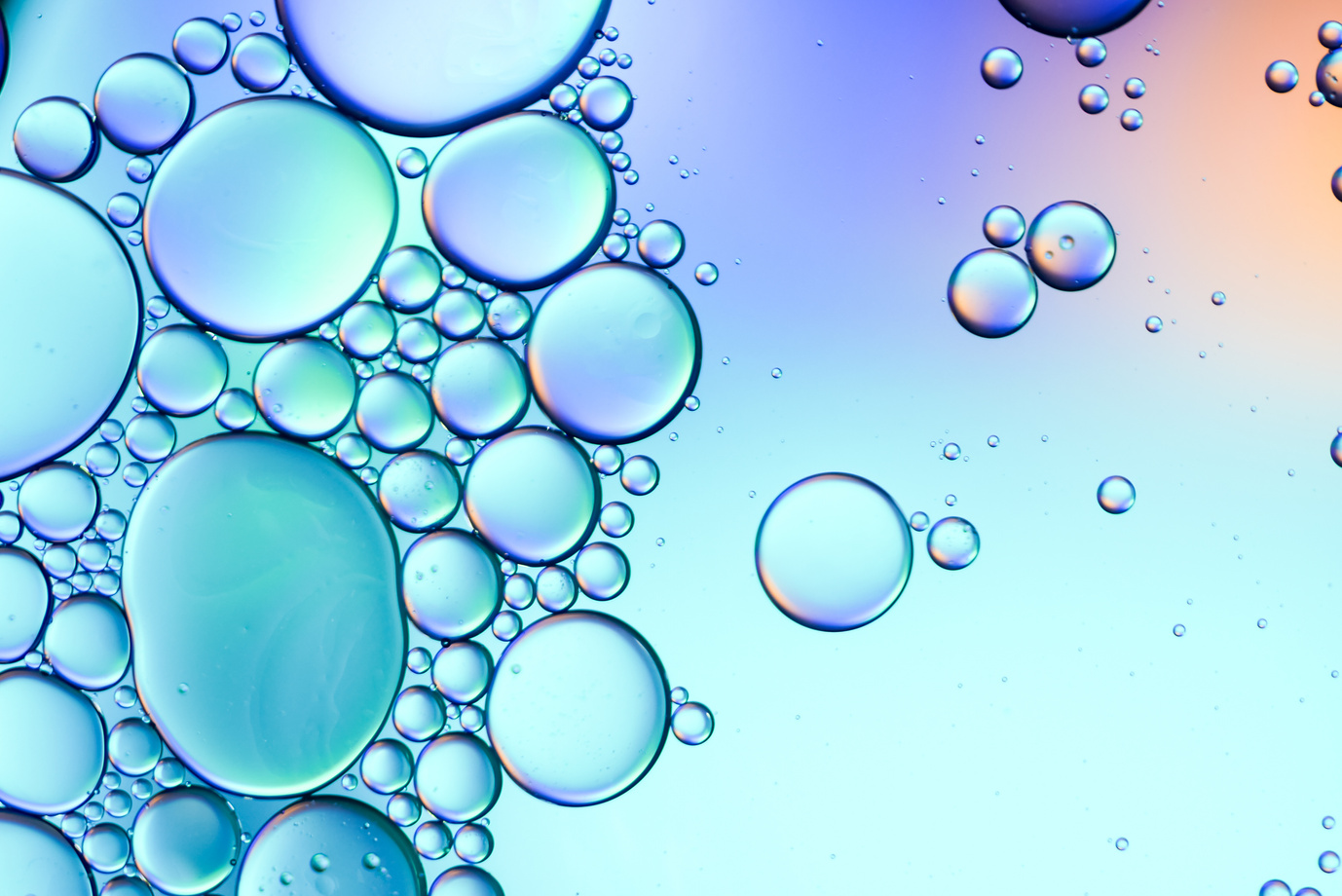 Colorful artistic of oil drop floating on the water. Abstract bubble background.