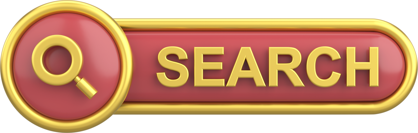 3D search button. 3D illustration.