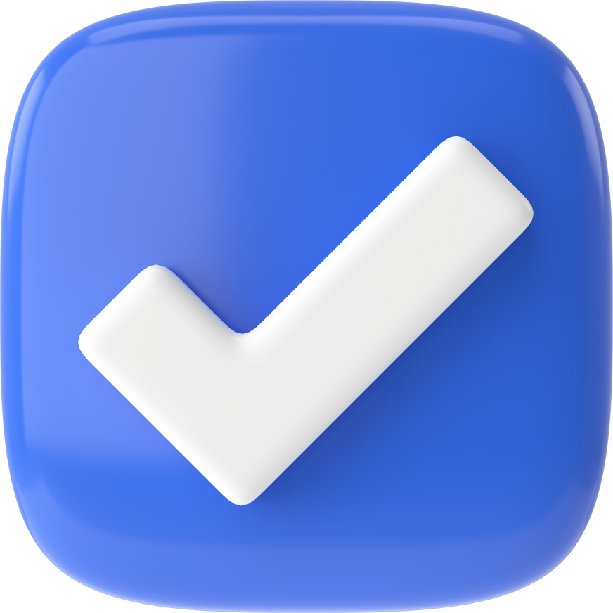 Checkbox. Check mark. 3D illustration.