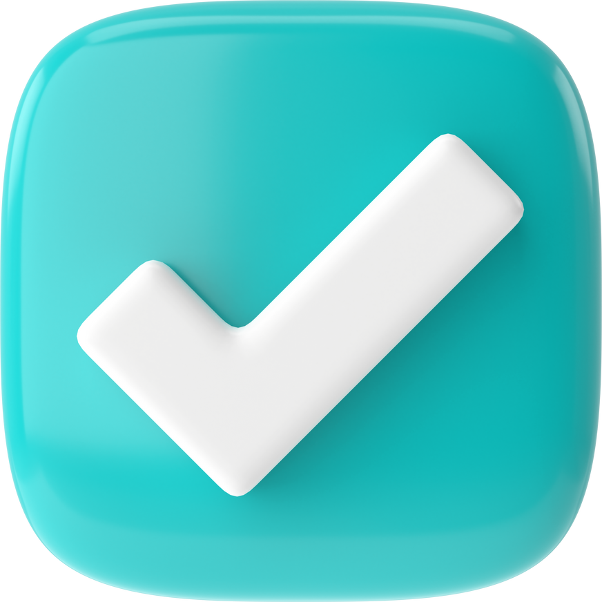 Checkbox. Check mark. 3D illustration.