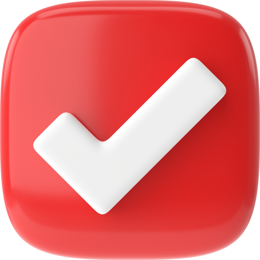 Checkbox. Check mark. 3D illustration.